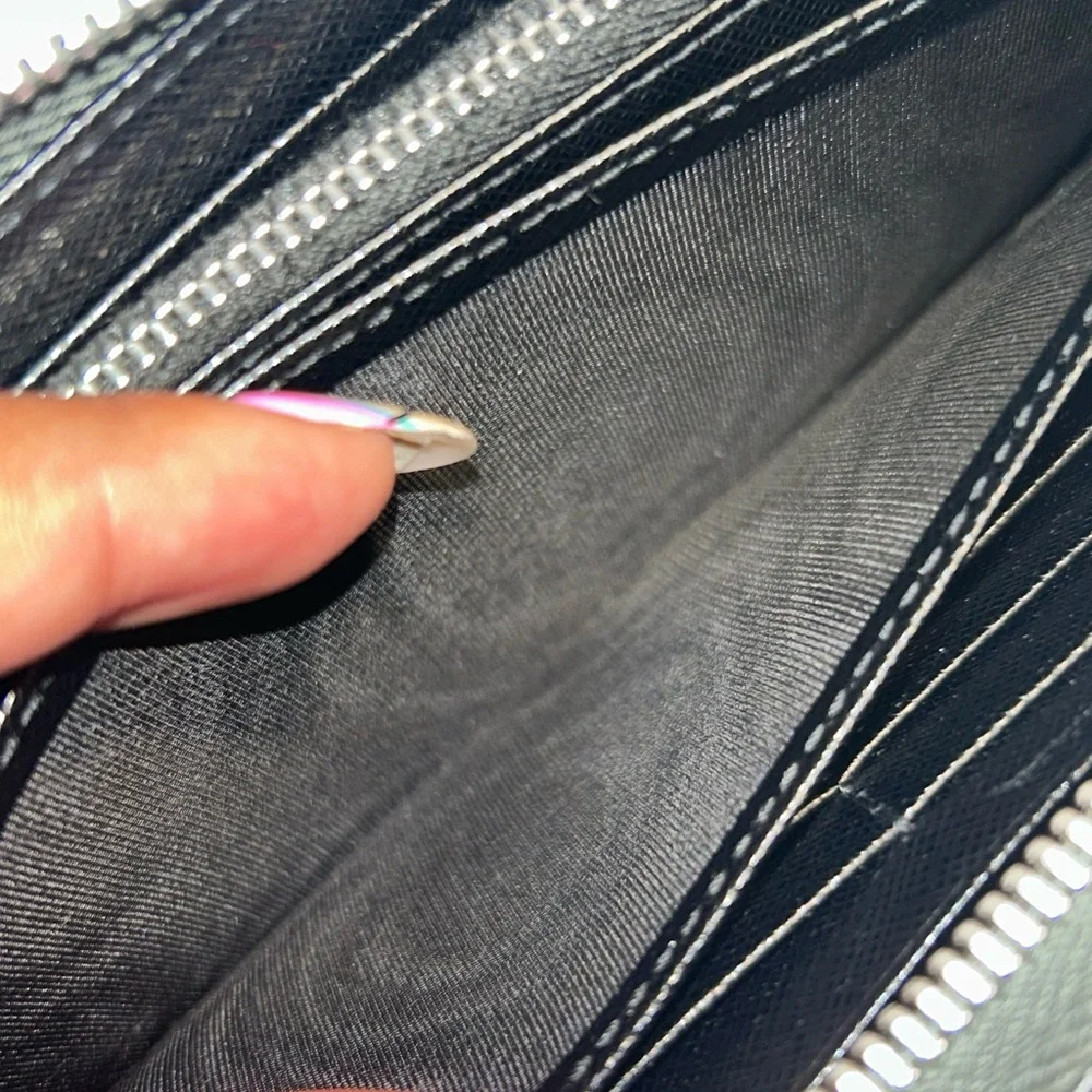 Prada Saffiano Black Leather‎ Large Zip-Around Wallet